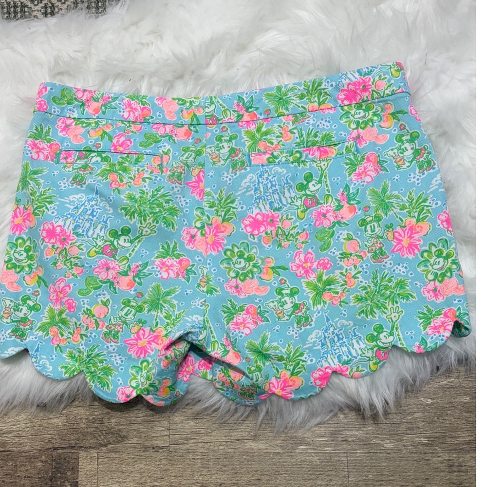 Disney x Lilly Pulitzer Mickey Minnie Mouse Floral Scallop Buttercup Shorts 8 - Picture 3 of 10